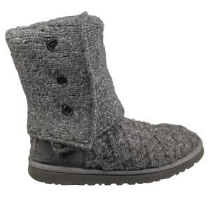 Ugg Women's Cardy Gray Knit Pull On Winter Boot Size US 7